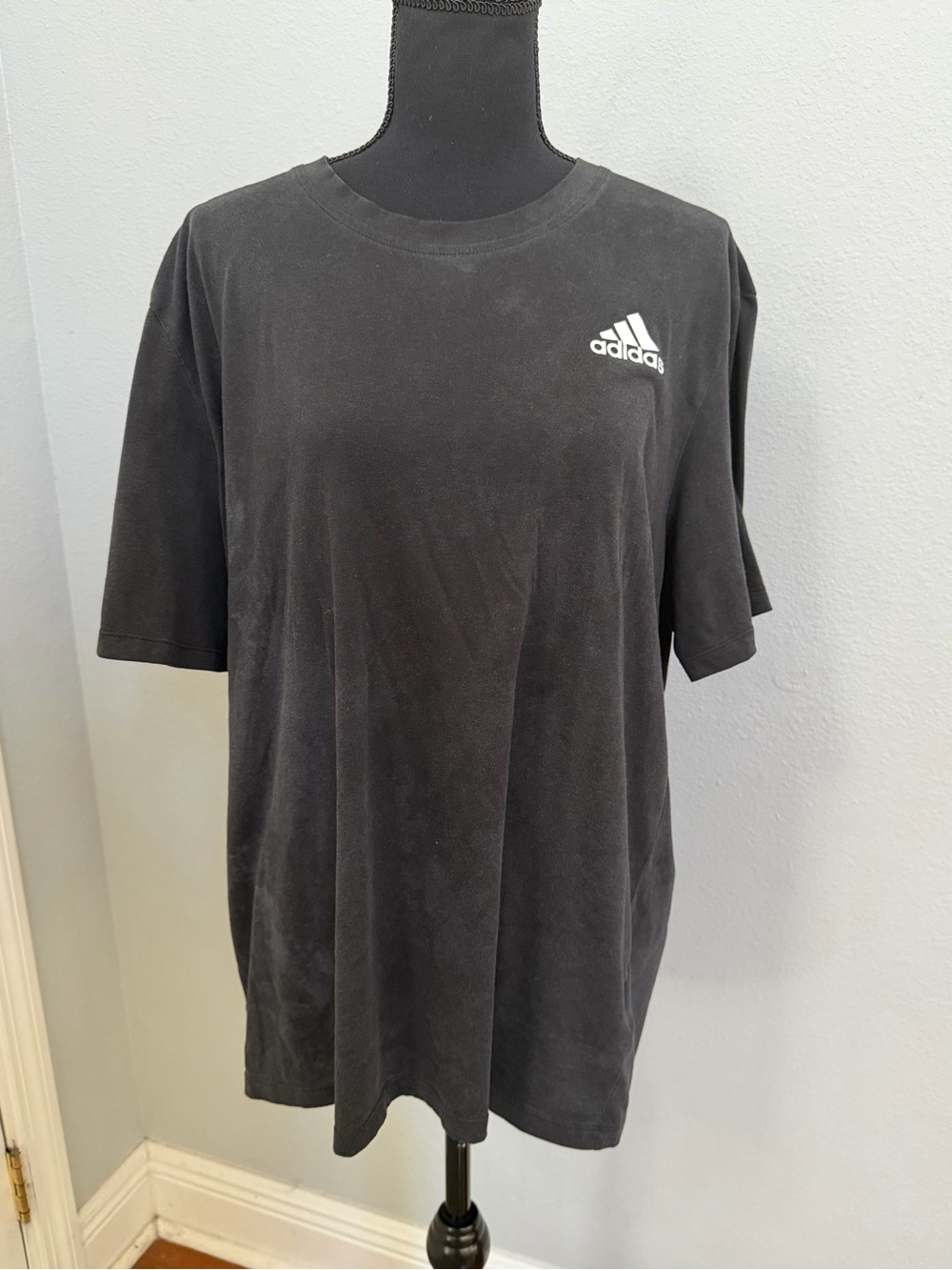 Adidas Black Athletic T-Shirt with White Logo